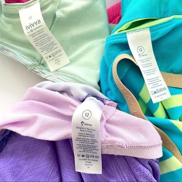 Ivivva Tank Top Lot Double Dutch & Twist Back With Built In Bras Like New 12 - Picture 9 of 10